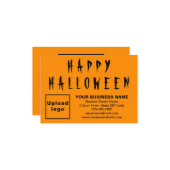 Small Orange Flat Grußkarte für Unternehmen Karte (Vorderseite/Rückseite Beispiel)