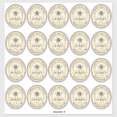 Small Oval Honey Label French Bee Queenline Jars (Blatt)