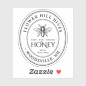 Small Oval Honey Label French Bee Queenline Jars (Blatt)