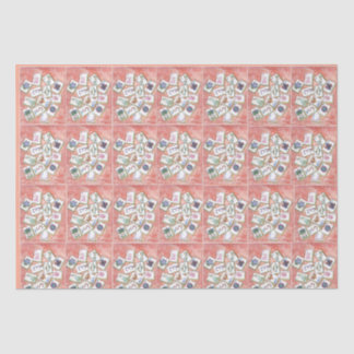 small peach mahjong tiles seidenpapier