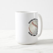 Small Personalized Text Baseball 15 oz. Custom Kaffeetasse (VorderseiteRechts)