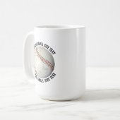 Small Personalized Text Baseball 15 oz. Custom Kaffeetasse (Vorderseite Links)