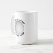 Small Personalized Text Golf Ball 15 oz. Custom Kaffeetasse (Vorderseite Links)
