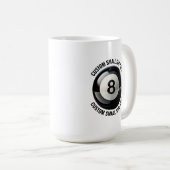 Small Personalized Text Pool 8 Ball 15 oz. Custom Kaffeetasse (VorderseiteRechts)