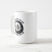 Small Personalized Text Pool 8 Ball 15 oz. Custom Kaffeetasse (Vorderseite Links)