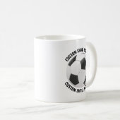 Small Personalized Text Soccer Ball 11 oz. Custom Kaffeetasse (VorderseiteRechts)