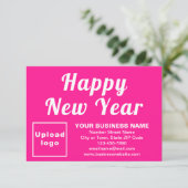 Small Pink Flatcard Business New Year (Stehend Vorderseite)