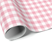Small Pink Gingham Karo Geschenkpapier (Rolleneckpunkt)
