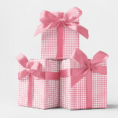 Small Pink Gingham Karo Geschenkpapier