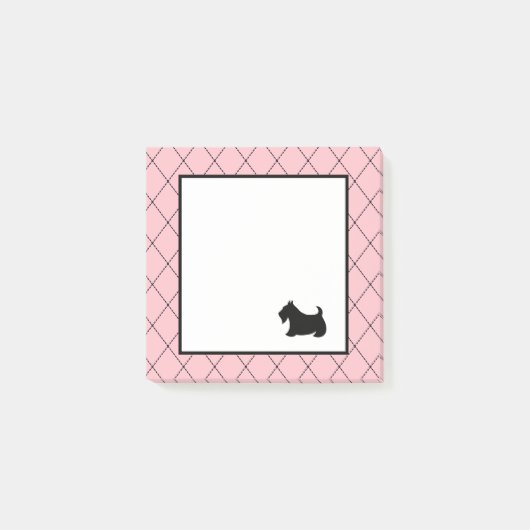 Small Pink Scottish Terrier Post It Notes Post-it Klebezettel (Vorderseite)