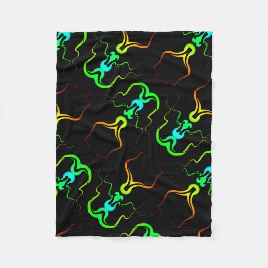 Small polar cover orange green blue on black fleecedecke (Vorderseite)