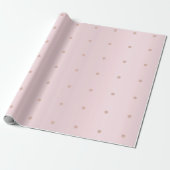 Small Polka Dots Black Pink Rose Gold Bridal Paste Geschenkpapier (Ungerollt)