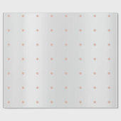 Small Polka Dots Gray Pink Rose Gold Bridal Pastel Geschenkpapier (Flach)