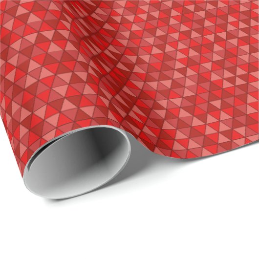 Small Red Triangle Tessellation Geometric Geschenkpapier (Rolleneckpunkt)