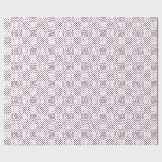 Small Red White Blue Grid Geschenkpapier (Flach)
