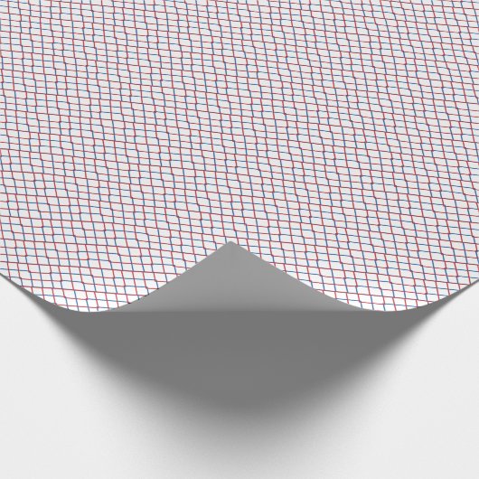 Small Red White Blue Grid Geschenkpapier (Ecke)