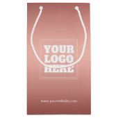 Small Rose Gold-Geschenktasche Custom Business Log Kleine Geschenktüte (Rückseite)