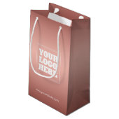 Small Rose Gold-Geschenktasche Custom Business Log Kleine Geschenktüte (Rückseite Schrägansicht)