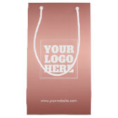 Small Rose Gold-Geschenktasche Custom Business Log Kleine Geschenktüte (Vorderseite)