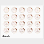 Small Round Wedding Sticker | Elegant Botanical  (Blatt)