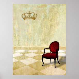 Small Royal Chair with Crown Poster