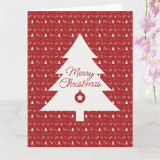 Small-Scale Red & White Christmas Karte