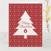 Small-Scale Red & White Christmas Karte (Gelbe Blume)