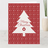 Small-Scale Red & White Christmas Karte (Vorderseite)