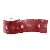 Small Scale Red & White Christmas Ribbon Ripsband (Spule)