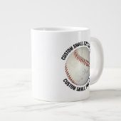 Small Size Personalized Text Baseball Custom Jumbo-Tasse (Vorderseite Rechts)