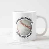 Small Size Personalized Text Baseball Custom Jumbo-Tasse (Rechts)