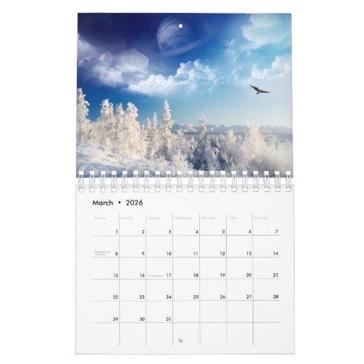 Small Size Winter Paradise Calendar Kalender (Mär 2026)