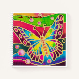 Small Spiral Sketch Notebook - Bright Butterfly Notizblock