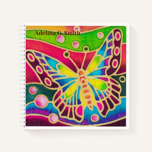 Small Spiral Sketch Notebook - Bright Butterfly Notizblock (Vorderseite)