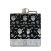 Small Steampunk Silver Zinc Ballon Individuelle Na Flachmann (Rückseite)