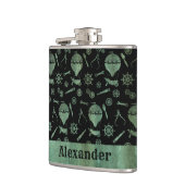 Small Steampunk Verdigris Balloons Thema nach Maß Flachmann (Links)