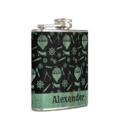 Small Steampunk Verdigris Balloons Thema nach Maß Flachmann (Rechts)