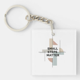 Small Steps Matter Geometric Keychain Schlüsselanhänger