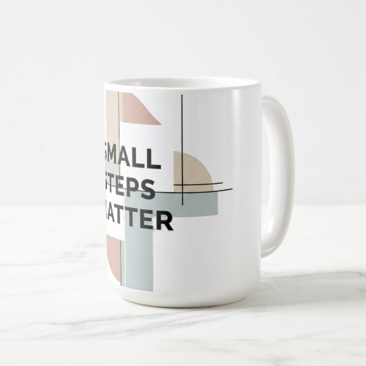 Small Steps Matter Geometric Mug Kaffeetasse (VorderseiteRechts)
