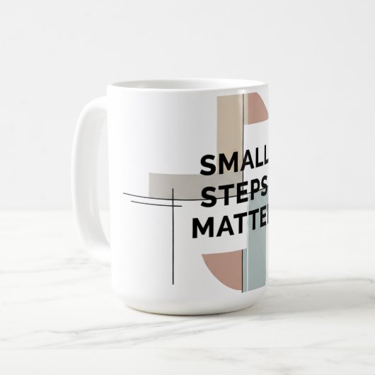 Small Steps Matter Geometric Mug Kaffeetasse (Vorderseite Links)