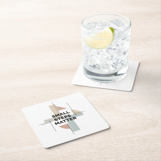 Small Steps Matter Modern Coaster Rechteckiger Pappuntersetzer (Vor Ort)