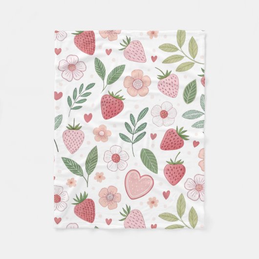 Small Strawberry Pattern Fleece Blanket (Vorderseite)