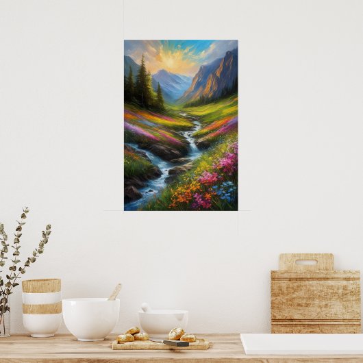 Small Stream's Tale in einem klippenförmig angeleg Poster (Küche)