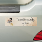 Small things Inspirational Quote Chickadee Bird Autoaufkleber (Auf Auto)