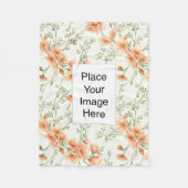 Small Throw Blanket, Peach Flowers, Add Name/Pic Fleecedecke (Vorderseite)