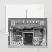 Small Town Füttre Store, 1936 Postkarte (Vorne/Hinten)