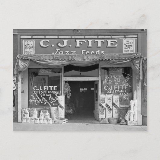 Small Town Füttre Store, 1936 Postkarte (Vorderseite)