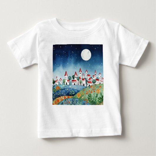 Small town on hills baby t-shirt (Vorderseite)