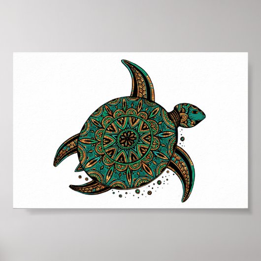 Small Turtle Watercolor Print Poster (Vorne)