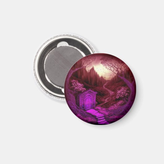 Small Unique Cabin Set Along A Stream Magnet (Vorderseite/Rückseite)